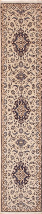 Nain White Runner Hand Knotted 20 X 103  Area Rug 100-12056 Image 0