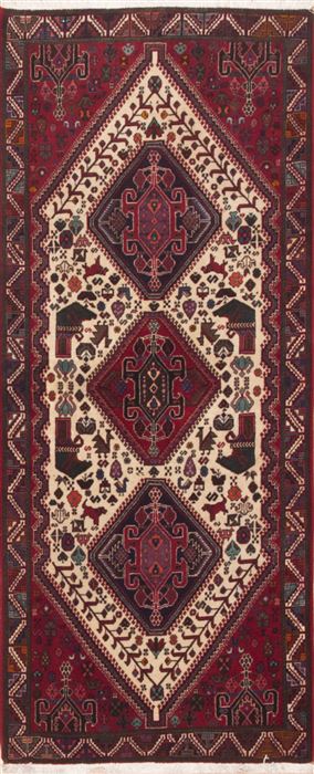 Qashqai Red Runner Hand Knotted 28 X 68  Area Rug 100-12062 Image 0