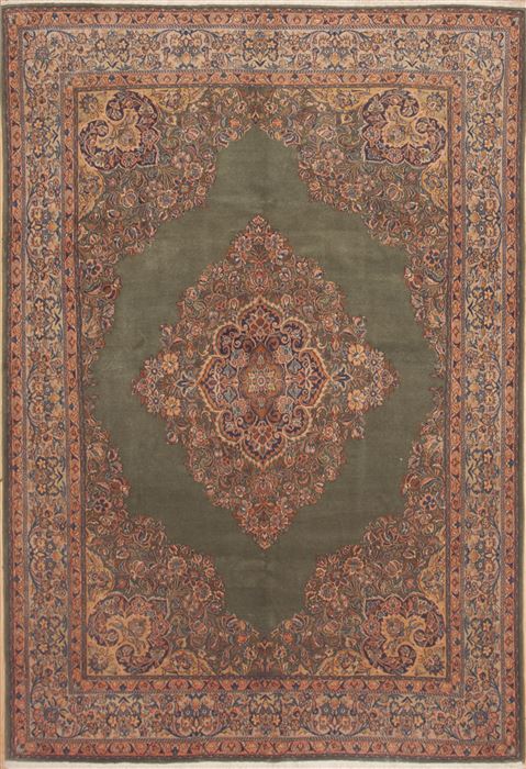 Sarouk Green Hand Knotted 66 X 96  Area Rug 100-12080 Image 0
