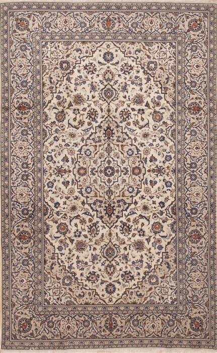 Kashan Beige Hand Knotted 66 X 105  Area Rug 100-12082 Image 0