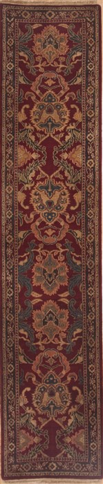 Jaipur Red Runner Hand Knotted 26 X 117  Area Rug 100-12090 Image 0