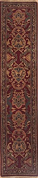 Jaipur Red Runner Hand Knotted 2'6" X 11'7"  Area Rug 100-12090