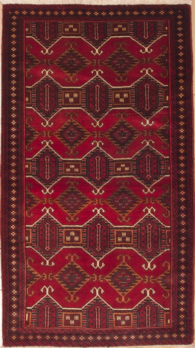 Baluch Red Hand Knotted 310 X 611  Area Rug 100-12093 Image 0