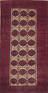 Baluch Beige Hand Knotted 3'7" X 7'0"  Area Rug 100-12094
