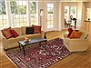 Hamedan Red Hand Knotted 69 X 102 Area Rug 100-12096 Thumb 4