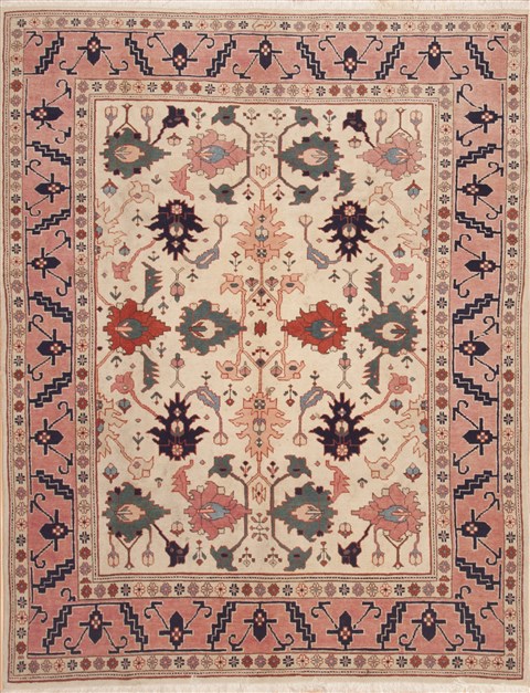 Heriz White Hand Knotted 69 X 89  Area Rug 100-12099 Image 0