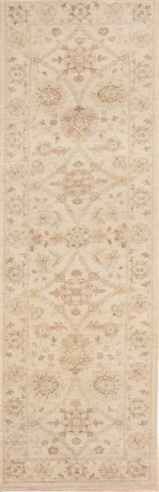 Chobi Beige Runner Hand Knotted 26 X 82  Area Rug 100-12104 Image 0