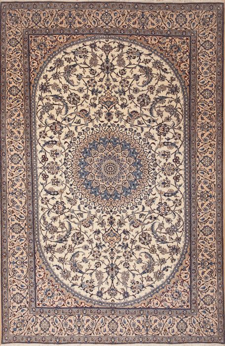 Nain White Hand Knotted 66 X 103  Area Rug 100-12106 Image 0