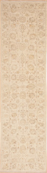 Chobi Beige Runner Hand Knotted 26 X 97  Area Rug 100-12114 Image 0