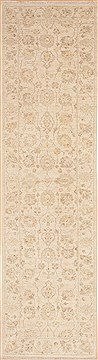 Chobi Beige Runner Hand Knotted 2'6" X 9'7"  Area Rug 100-12114