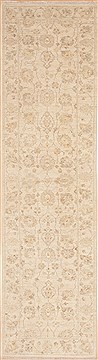 Pakistani Chobi Beige Runner 10 to 12 ft Wool Carpet 12114