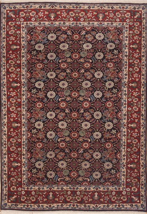 Mashad Blue Hand Knotted 68 X 96  Area Rug 100-12122 Image 0