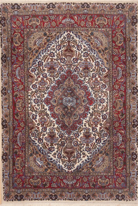 Mashad Red Hand Knotted 66 X 96  Area Rug 100-12125 Image 0