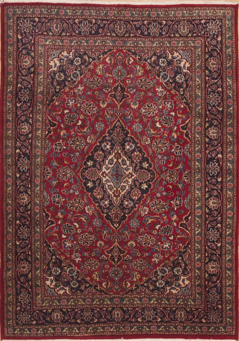 Kashan Red Hand Knotted 67 X 96 Area Rug 100-12126 Image 0