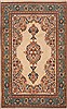 Floral Beige Hand Knotted 69 X 110  Area Rug 100-12131 Thumb 0