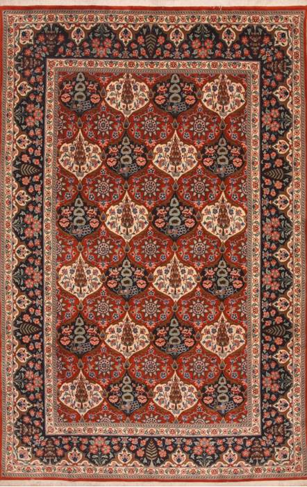 Bakhtiar Red Hand Knotted 63 X 99  Area Rug 100-12137 Image 0