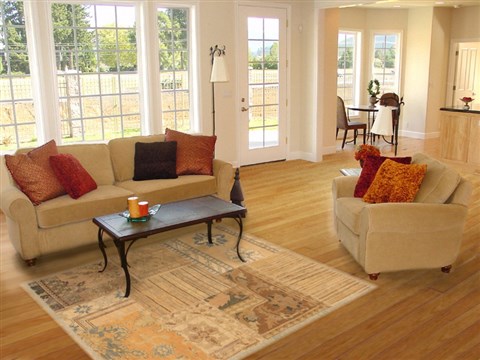 Patchwork Beige Hand Knotted 41 X 60 Area Rug 100-12140 Image 5