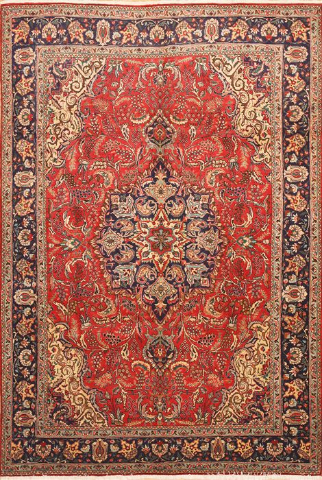 Moshk Abad Red Hand Knotted 69 X 101 Area Rug 100-12148 Image 0