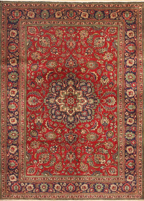 Tabriz Red Hand Knotted 70 X 99 Area Rug 100-12149 Image 0