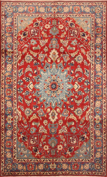 Najaf-abad Red Hand Knotted 62 X 102  Area Rug 100-12150 Image 0