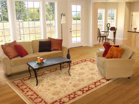 Chobi Beige Hand Knotted 69 X 99 Area Rug 100-12160 Image 4