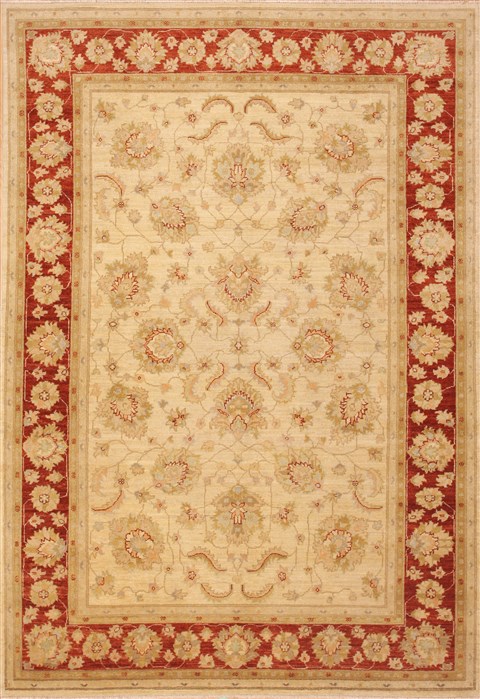 Chobi Beige Hand Knotted 69 X 99 Area Rug 100-12160 Image 0