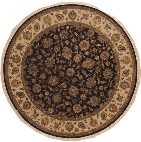 Jaipur Black Round Hand Knotted 60 X 60  Area Rug 100-12175 Image 0