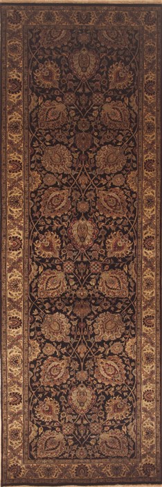 Jaipur Black Runner Hand Knotted 311 X 120  Area Rug 100-12179 Image 0
