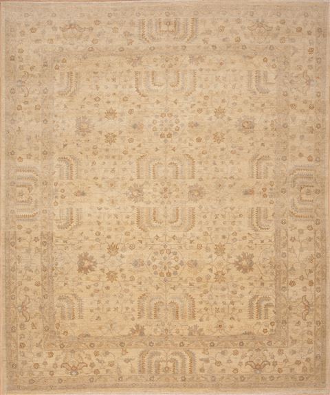 Chobi Yellow Hand Knotted 81 X 99 Area Rug 100-12180 Image 0