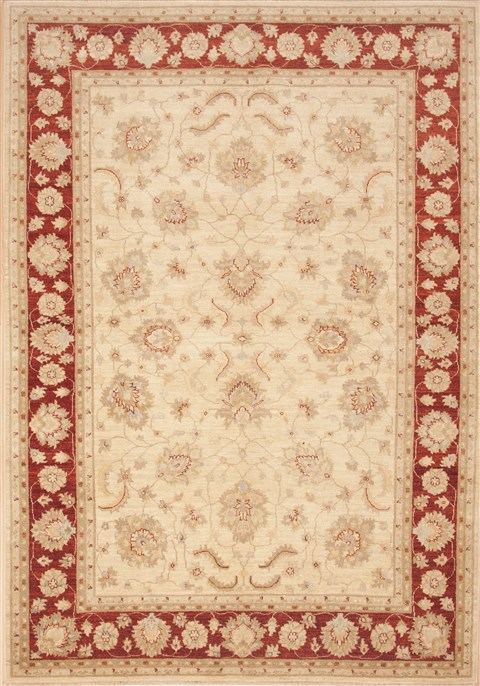 Chobi Beige Hand Knotted 66 X 95 Area Rug 100-12183 Image 0