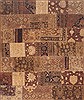 Patchwork Brown Hand Knotted 82 X 99  Area Rug 100-12186 Thumb 0