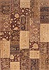 Patchwork Brown Hand Knotted 611 X 101  Area Rug 100-12187 Thumb 0