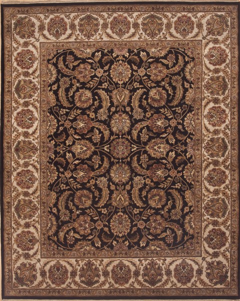 Jaipur Black Hand Knotted 81 X 102 Area Rug 100-12192 Image 0