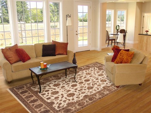 Jaipur White Hand Knotted 81 X 102 Area Rug 100-12201 Image 4