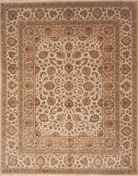 Jaipur Beige Hand Knotted 79 X 100 Area Rug 100-12204 Image 0