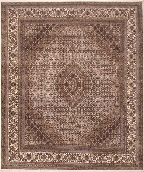 Mahi Beige Hand Knotted 83 X 99 Area Rug 100-12207 Image 0