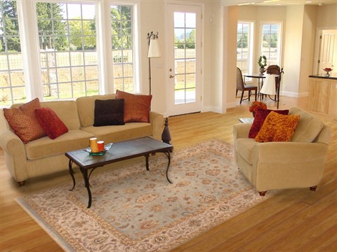 Chobi Beige Hand Knotted 81 X 103 Area Rug 100-12211 Image 4
