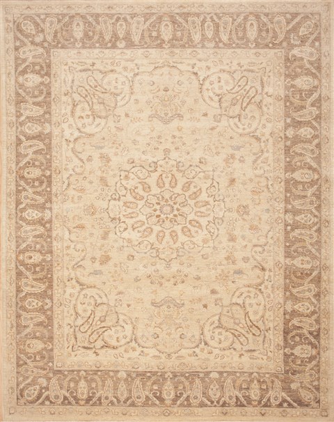 Chobi Beige Hand Knotted 811 X 115  Area Rug 100-12219 Image 0