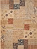 Patchwork Beige Hand Knotted 90 X 121  Area Rug 100-12232 Thumb 0