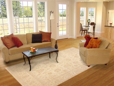 Chobi Yellow Hand Knotted 79 X 99 Area Rug 100-12242 Image 4
