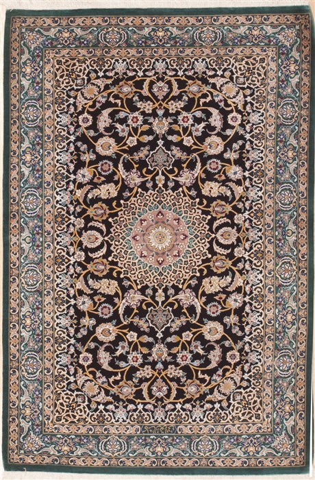 Qum Blue Hand Knotted 28 X 40  Area Rug 100-12261 Image 0