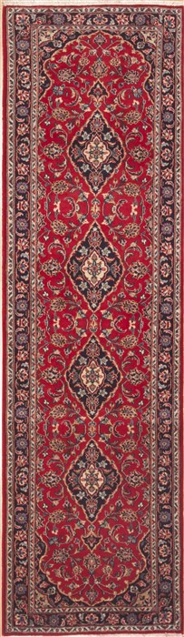 Kashan Red Runner Hand Knotted 28 X 95  Area Rug 100-12284 Image 0