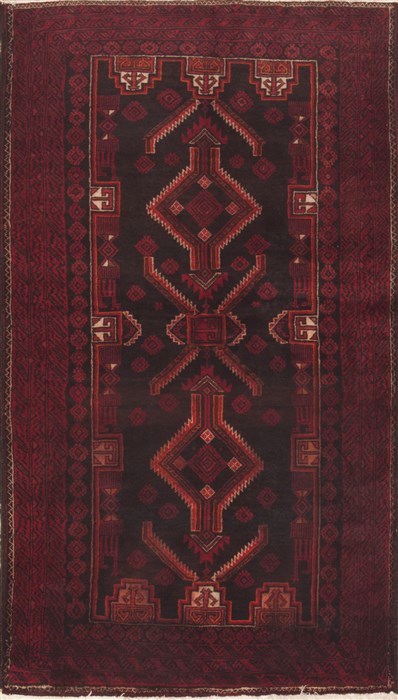 Baluch Red Runner Hand Knotted 35 X 61  Area Rug 100-12293 Image 0