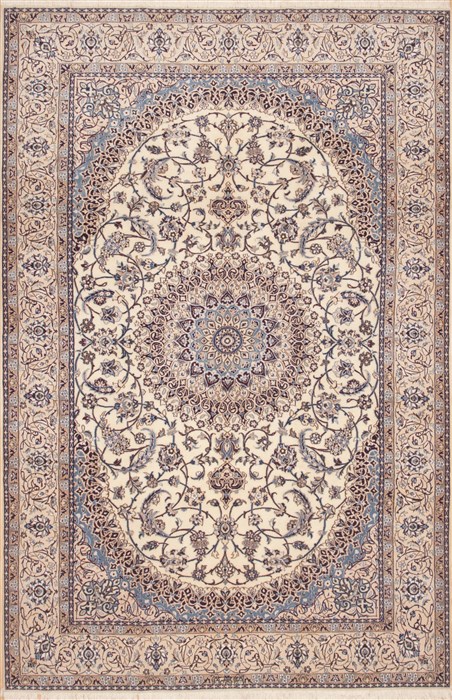 Nain Beige Hand Knotted 68 X 102 Area Rug 100-12307 Image 0