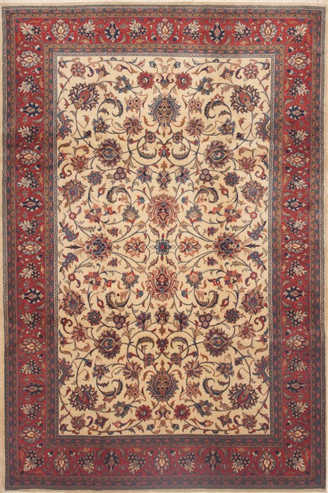 Sarouk Beige Hand Knotted 72 X 109  Area Rug 100-12314 Image 0