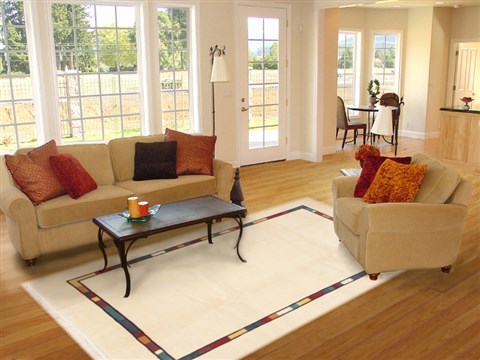 Modern Beige Hand Knotted 68 X 99 Area Rug 100-12317 Image 4