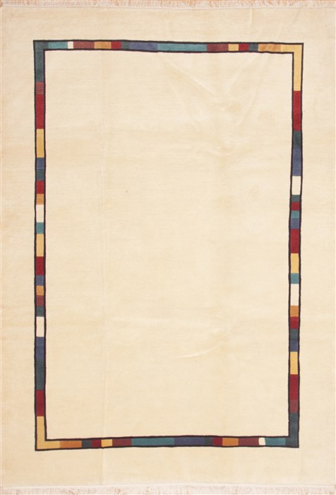 Modern Beige Hand Knotted 68 X 99 Area Rug 100-12317 Image 0
