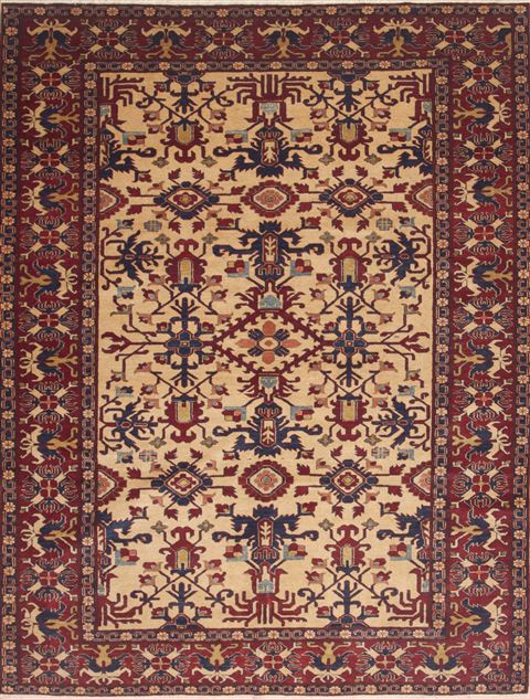 Kazak Beige Hand Knotted 72 X 96  Area Rug 100-12321 Image 0