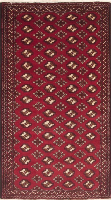 Baluch Red Hand Knotted 37 X 68  Area Rug 100-12326 Image 0
