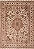 Tabriz Beige Hand Knotted 98 X 138  Area Rug 100-12332 Thumb 0